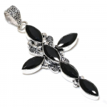 Natural Black Spinel Gemstone Handmade 925 Sterling Silver Pendant 3.11 u7w32