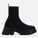 Naiste saapad Elastsed platvormsaapad Hingavad kevadsuvised kontsad Botas Mujer Slip On Poolsaapad Elegantsed kontsaga kingad naistele 39 must