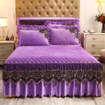 Crystal Velvet pitsist voodi seelik paksendatud soe tepitud voodikate madrats kaitsekate 1,5 M1,8 M 2,0 200*220cm 3pcs