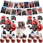 32PCS Stray Kids Themed Party Supplies include Banner Cake Topper Balloons