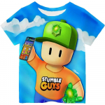 Stumble Guys M&auml;ng 3D Prinditud Laste T-s&auml;rk Laste R&otilde;ivad 3 kuni 12 aastastele Tees Vabaaja Topid R&otilde;ivad T&uuml;drukutele Poistele T-s&auml;rk 2024 140