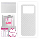 apgo Protective Skin Sticker for the back compatible with Xiaomi Poco M4 Pro, Wrap Film, Foil, Vinyl - Pattern Transparent Carbon