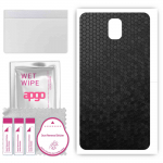 apgo Protective Skin Sticker for the back compatible with Samsung Galaxy Note 3, Wrap Film, Foil, Vinyl - Pattern Black Honeycomb