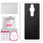 apgo Protective Skin Sticker for the back compatible with Sony Xperia PRO, Wrap Film, Foil, Vinyl - Pattern Black Honeycomb