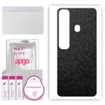 apgo Protective Skin Sticker for the back compatible with Tecno Spark 7 Pro, Wrap Film, Foil, Vinyl - Pattern Black Honeycomb
