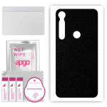 apgo Protective Skin Sticker for the back compatible with Motorola Moto G8 Plus, Wrap Film, Foil, Vinyl - Pattern Matte Black