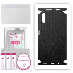 apgo Protective Skin Sticker for the back+sides compatible with Honor 9X, Full Wrap Film, Foil, Vinyl - Pattern Black Honeycomb