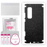 apgo Protective Skin Sticker for the back+sides compatible with Xiaomi Mi Note 10 Lite, Full Wrap Film, Foil, Vinyl - Pattern Black Honeycomb