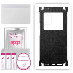apgo Protective Skin Sticker for the back+sides compatible with Vivo X70 Pro Plus, Full Wrap Film, Foil, Vinyl - Pattern Black Honeycomb