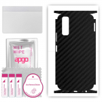 apgo Protective Skin Sticker for the back+sides compatible with vivo Y51s, Full Wrap Film, Foil, Vinyl - Pattern Carbon Black
