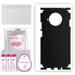 apgo Protective Skin Sticker for the back+sides compatible with Xiaomi Mi 10T Lite 5G, Full Wrap Film, Foil, Vinyl - Pattern Carbon Black