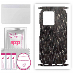 apgo Protective Skin Sticker for the back+sides compatible with Vivo S12 Pro, Full Wrap Film, Foil, Vinyl - Pattern Carbon Black Pixel
