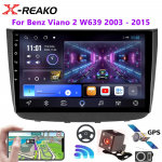 Android Auto Carplay autoraadio multimeediumipleier Mercedes-Benz Vito 2 W639 Viano 2 jaoks 2003&ndash;2015 Navigation GPS 4G+WIFI BT 2+32+4led