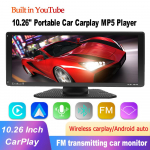 10,26-tolline juhtmeta Carplay, sisseehitatud Youtube, HD IPS mahtuvuslik puuteekraan, kaasaskantav auto MP5-m&auml;ngija, peegellingi FM-edastusautomaatne heli DSP