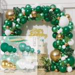 Rohelise &otilde;hupalli vanikukaare komplekt Jungle Safari Party Baloon Wild One Birthday Party Decor Lapsed Beebi du&scaron;&scaron; gloobused Lateks Ballon 1