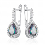 Tilgakujulised v&auml;rvilised tsirkoonist h&otilde;bedav&auml;rvi k&otilde;rvar&otilde;ngad, t&auml;is sisekujundusega s&auml;delev valge tsirkoonist peopulma luksuslikud ehted