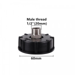 S60x6 j&auml;me keerme kuni 1/2 3/4 emaskeermega IBC veepaagi vahetusadapteri roostevabast terasest tila &auml;ravoolu liitmikud 1/2 inch Male Thread