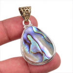 Naturaalne Abalone Shell v&auml;&auml;riskivi 925 t&auml;ish&otilde;bedast ehteripats, 2 q1J34