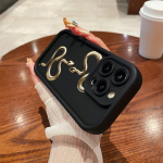 N71 Black Gold Snake Soft Angel Eyes telefoni&uuml;mbrised iPhone 15 14 12 11 Pro Max 13 mini 7 8 6S Plus XS Max XR SE p&otilde;rutuskindel kaitseraua kate for iPhone 12 Pro Max