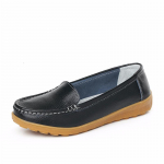 Naiste lamedad kingad, kerged, pehmed ja mugavad, naiste mokassiinid, temperament, hingav, &uuml;hev&auml;rviline, ehtsast nahast vabaajajalatsid, daamid 35 must