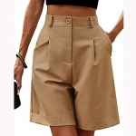 Naiste vabaaja rannap&uuml;ksid, &uuml;hev&auml;rvilised vabad, k&otilde;rge v&ouml;&ouml;kohaga vabaaja p&uuml;ksid taskutega L beež