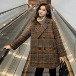 Allap&ouml;&ouml;ratav krae Villane Vintage Vabaaja Mood S&uuml;gis Naiste Mood Ruuduline &Uuml;ler&otilde;ivas Kaherealine Pluss Suurus M