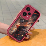 Pehme silikoonist ruudukujulise redeliga printimismustriga telefoni korpus, t&auml;iskaanega kaamera p&otilde;rutuskindel kaitse kummist &uuml;mbris Xiaomi Redmi jaoks Redmi 12C tumepunast v&auml;rvi