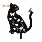 Cat Metal Garden Stake isikup&auml;rastatud ilmastikukindel Cat Silhouette Yard Stake v&auml;likaunistusega maapinna siset&uuml;kk &otilde;ue sise&otilde;ue aiamuru jaoks A