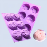 6 &otilde;&otilde;nsusega 3D lillekujuline silikoonist seebivorm DIY fondantkoogi vorm seebi valmistamiseks