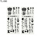 2 lehte roosi sulgede ja liblikatega ajutise t&auml;toveeringuga k&auml;e- ja kehakunsti kleebis