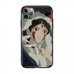 W-25 Princess Mononoke pehme must &uuml;mbris iPhone'ile 11 12 13 14 15 6 7 8 X XS Pro Max XR Samsung S21 S22 S23 S24 FE Ultra S8 Plus Samsung S21 oliiv