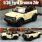 1/36 Ford Bronco maastur maastikuauto m&auml;nguautomudel lastele RMZ CITY Diecast Miniature Pull Back Collection kingitus poistele helekollane v&auml;rv