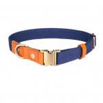 Koera kaelakee, kindel, ohutu lehmanahast &otilde;mblusega koera kaelarihm s&uuml;nnip&auml;evakingitus S tumesinine v&auml;rv