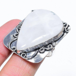 Natural Rainbow Moonstone Gemstone 925 Sterling Silver Gift Ring Size 9 f4a61