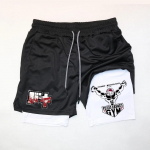 Treeningp&uuml;ksid meestele Prinditud 2-in-1 Sport Hingavad Performance Shortsid K&auml;ter&auml;tik P&uuml;ksid Treening Kiiresti kuivavad p&uuml;ksid S-4XL XL