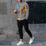 Meeste dressipluusikomplektid 3D-tr&uuml;kiga Meeste suurte m&otilde;&otilde;tudega pikkade varrukatega T-s&auml;rk P&uuml;ksid Jooksu&uuml;likond Mood Vabaaja T&auml;navariided Topid 2-osaline Riietus 3XL