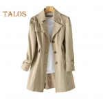 S&uuml;gis-kevadine naiste jope, lahtise kraega, &uuml;herealine, keskmise pikkusega, &uuml;hev&auml;rviline, pendeldamise mantel, matkajakk, tuulejope M must