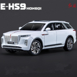 1/24 HONGQI E-HS9 MAASTUR Sulamist Uue Energia Auto Mudel Valatud Metallist M&auml;nguautod Auto Mudel K&otilde;rge Simulatsioon Heli ja Valgus Laste Kingitused valge