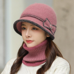 S&uuml;gistalvine naiste j&auml;nese karusnahast m&uuml;tsid kaela salli komplektid &uuml;hev&auml;rvilised basseini m&uuml;ts Kootud villased m&uuml;tsid Soe vabaaja kaluri m&uuml;tsid salliga Trendikas