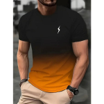 Meeste Gradient Lightning T-s&auml;rk &ndash; pimestavad toonid ja paksu tr&uuml;kiga &ndash; veniv, mugav suvine kaelusega s&auml;rk vabaaja stiilis S sinine