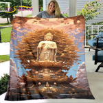 3D Sakyamuni Buddha Guanyin Bodhisattva Budism Usk Religioon Tekk Pehme tekk Kodu palvetamiseks Magamistoa voodid Diivani kate 30x40in