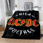 Rockb&auml;nd AC/DC retrotr&uuml;kiga flanellist soe pleed piknikutekk voodikate viskepleed voodipesu S&uuml;nnip&auml;evakink 40x50in