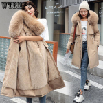 Naiste 6XL &uuml;lisuur tuulepluus Naiste Parka Fashion talvejope Fliisist pika kapuutsiga Parka Trench-mantlid 2023 2XL khaki