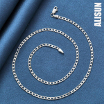 925 Sterling h&otilde;be 16/18/20/22/24/26/28/30 tolli 4mm k&uuml;lgmine kaelakee mood pulmaehted 40CM
