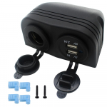 Kahekordne auto pistikupesa jaotur 12 V USB-laadija toiteadapteri pistikupesa 9.8*5*7.7*6cm must