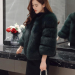 Uus moekas talvekorea v&auml;ljaanne kunstrebase karusnahast muru Slim Fit v&auml;ike mantel kunstkarusnahk S