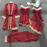 Suvine uus &otilde;huke sektsioon 5 tk naiste pidžaamakomplekt, pits, seksikas rinnapadjandiga spagetid rihmaga magamisriided M veinipunane v&auml;rv