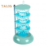 V&uuml;rtsimahuti, suure mahutavusega ruumis&auml;&auml;stlik toiduklass, mugav p&ouml;&ouml;ratav vertikaalne v&uuml;rtsipurk restorani tarvikud Four Layer sinine