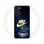 Coque Maniacase pour Samsung Galaxy S22 Plus nike logo dor&eacute; nuit &eacute;toil&eacute;