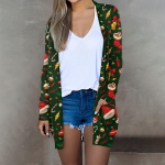 Naiste mood vabaaja j&otilde;ulutr&uuml;kis keskmise pikkusega kardigan-jakkmantel L kohv